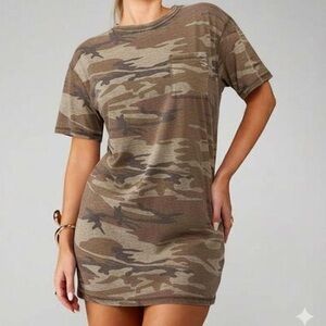 Topshop Camouflage T-Shirt Dress